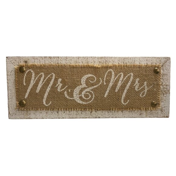 Mr & Mrs Wood Table Sign Wedding Decor Easel - Picture 1 of 5
